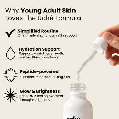 Uchè Minerals PDRN serum benefits: hydration support, glow and brightness, simplified one-step routine, peptide-powered formula for smoother-looking skin